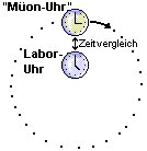 Müonen-Uhr und Labor-Uhr
